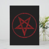 Red Devil Pentagram Einladung (Stehend Vorderseite)