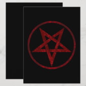 Red Devil Pentagram Einladung (Vorne/Hinten)