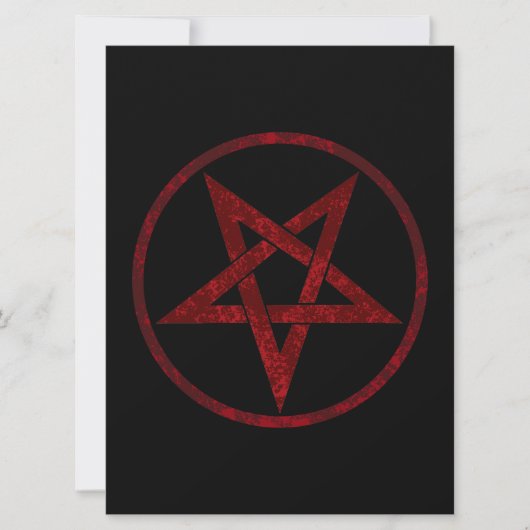 Red Devil Pentagram Einladung (Vorderseite)