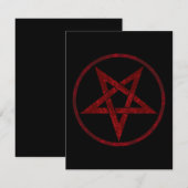 Red Devil Pentagram Einladung (Vorne/Hinten)