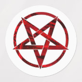 Red Devil Pentagram Etiketten (Design 1)