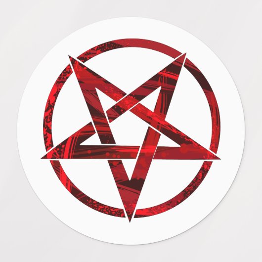Red Devil Pentagram Etiketten (Design 1)