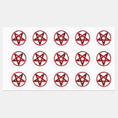 Red Devil Pentagram Etiketten (Blatt)
