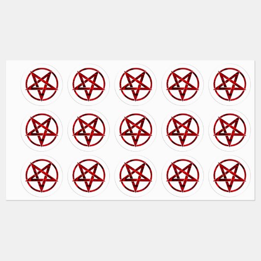 Red Devil Pentagram Etiketten (Blatt)