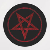 Red Devil Pentagram Etiketten (Design 2)
