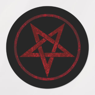 Red Devil Pentagram Etiketten