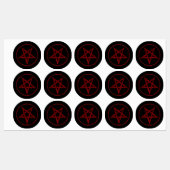 Red Devil Pentagram Etiketten (Blatt)