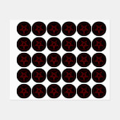 Red Devil Pentagram Etiketten (Blatt)