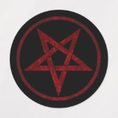 Red Devil Pentagram Etiketten (Design 1)