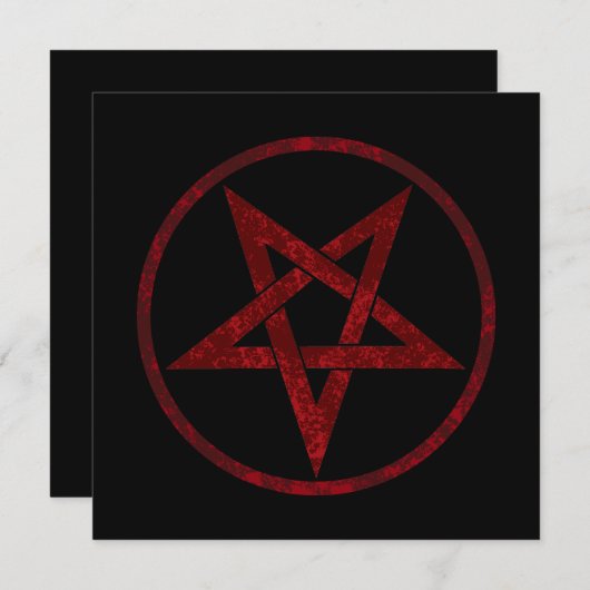 Red Devil Pentagram Feiertagskarte (Vorne/Hinten)