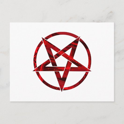 Red Devil Pentagram Feiertagspostkarte (Vorderseite)