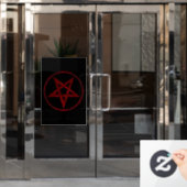 Red Devil Pentagram Fensteraufkleber (Büro Tür)