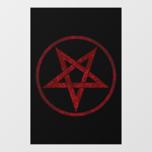 Red Devil Pentagram Fensteraufkleber