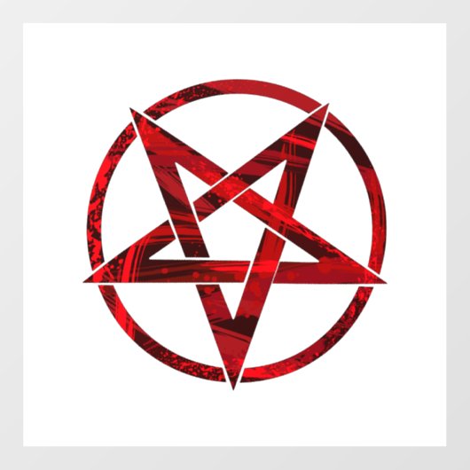 Red Devil Pentagram Fensteraufkleber (Blatt)