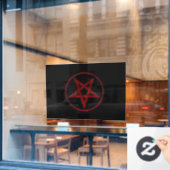 Red Devil Pentagram Fensteraufkleber (Café-Fenster)
