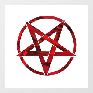 Red Devil Pentagram Fensteraufkleber