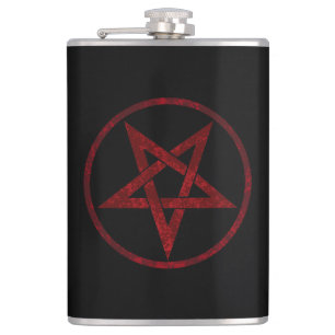 Red Devil Pentagram Flachmann