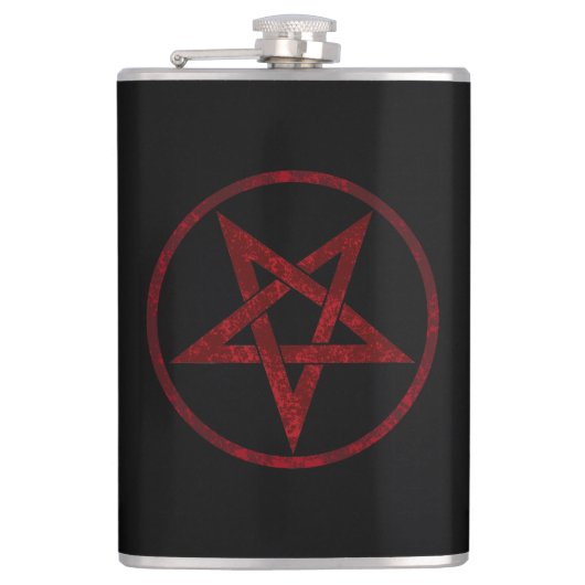 Red Devil Pentagram Flachmann (Vorderseite)