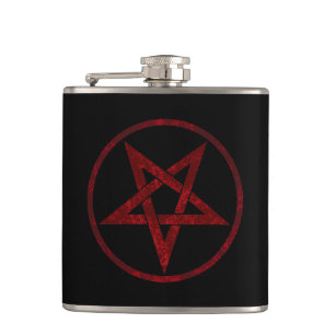 Red Devil Pentagram Flachmann