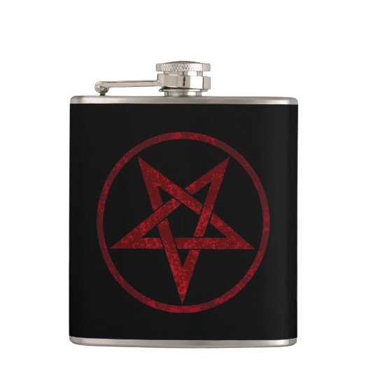 Red Devil Pentagram Flachmann (Vorderseite)