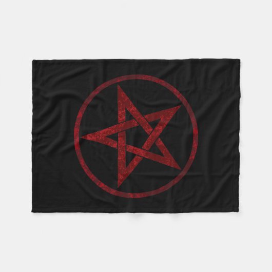 Red Devil Pentagram Fleecedecke (Vorderseite (Horizontal))