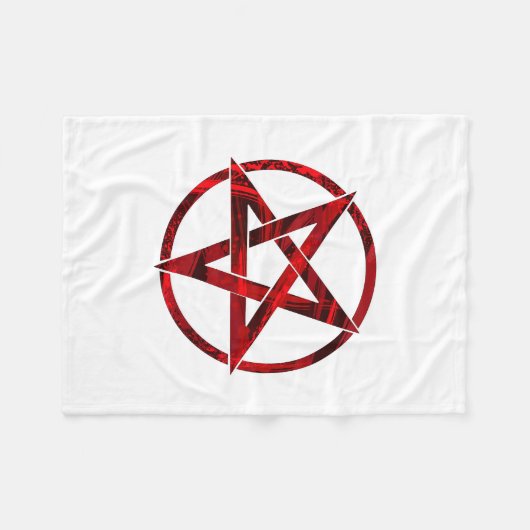 Red Devil Pentagram Fleecedecke (Vorderseite (Horizontal))