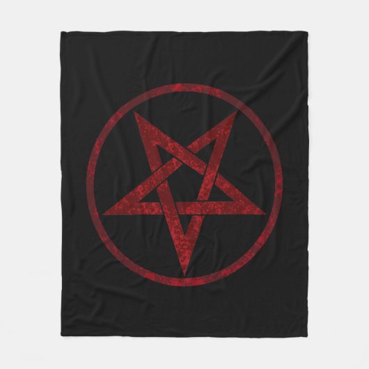 Red Devil Pentagram Fleecedecke (Vorderseite)