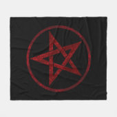 Red Devil Pentagram Fleecedecke (Vorderseite (Horizontal))
