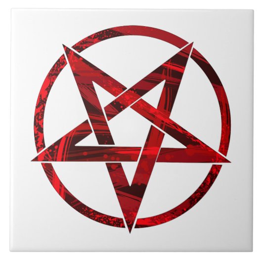 Red Devil Pentagram Fliese (Vorderseite)