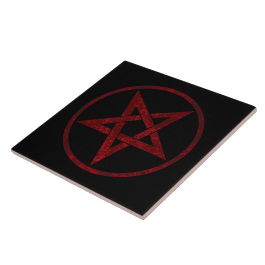 Red Devil Pentagram Fliese (Seite)