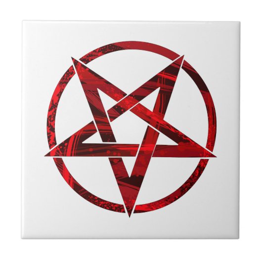 Red Devil Pentagram Fliese (Vorderseite)