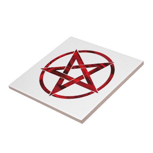 Red Devil Pentagram Fliese (Seite)