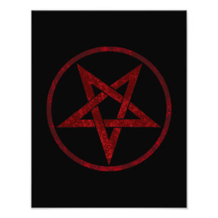 Red Devil Pentagram Fotodruck