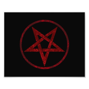 Red Devil Pentagram Fotodruck