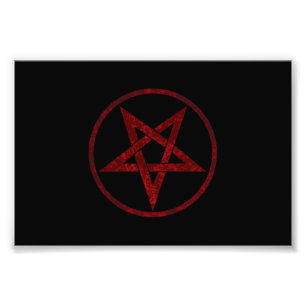 Red Devil Pentagram Fotodruck