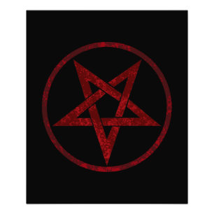 Red Devil Pentagram Fotodruck