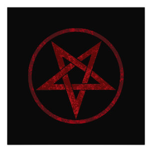 Red Devil Pentagram Fotodruck