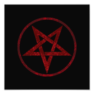 Red Devil Pentagram Fotodruck