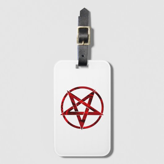 Red Devil Pentagram Gepäckanhänger (Vorderseite Vertikal)