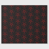 Red Devil Pentagram Geschenkpapier (Flach)