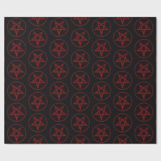 Red Devil Pentagram Geschenkpapier (Flach)