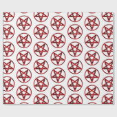 Red Devil Pentagram Geschenkpapier (Flach)