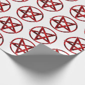 Red Devil Pentagram Geschenkpapier (Ecke)