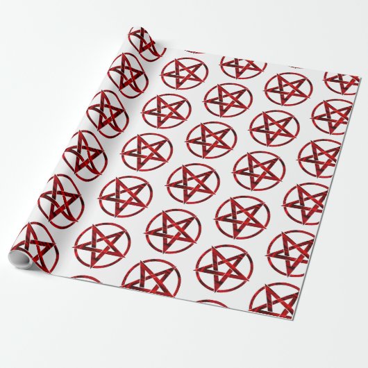 Red Devil Pentagram Geschenkpapier (Ungerollt)