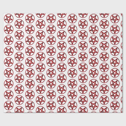 Red Devil Pentagram Geschenkpapier (Flach)