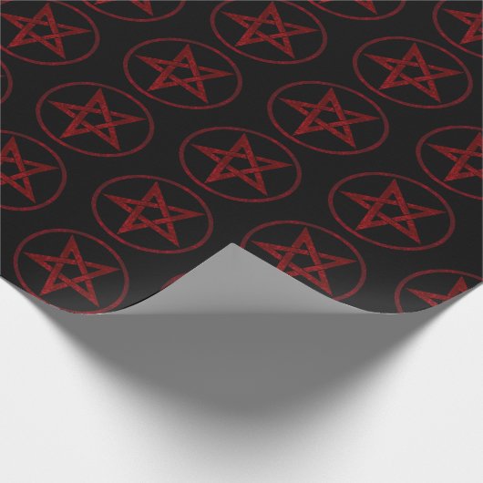 Red Devil Pentagram Geschenkpapier (Ecke)