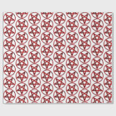 Red Devil Pentagram Geschenkpapier (Flach)