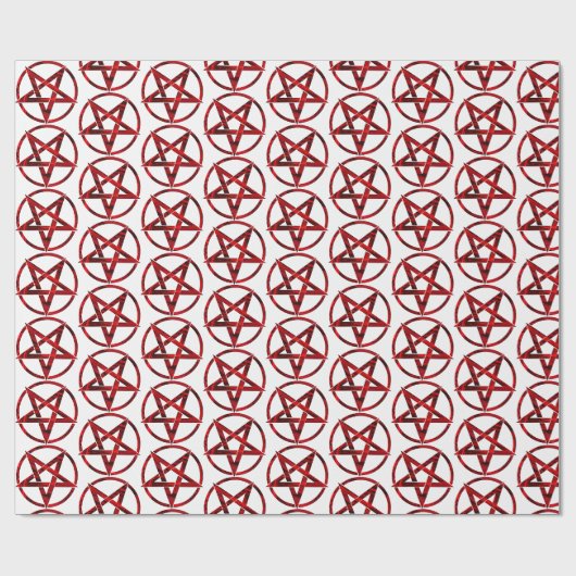 Red Devil Pentagram Geschenkpapier (Flach)