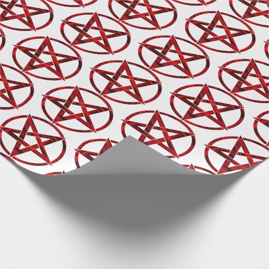 Red Devil Pentagram Geschenkpapier (Ecke)