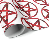 Red Devil Pentagram Geschenkpapier (Rolleneckpunkt)